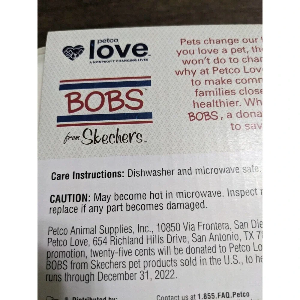 Bobs For Dogs By Skechers Heart Love Dog Bowls Ceramic Sip Snack Bowl Set new